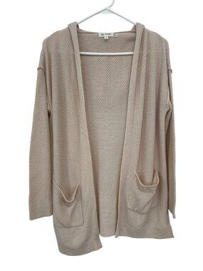 FSL Apparel Cardigan Sweater Size Medium Hooded Open Front Long Sleeve Knitwear